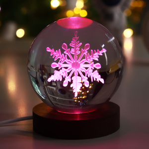Coloré changé 3D flocon <span class=keywords><strong>de</strong></span> neige <span class=keywords><strong>noël</strong></span> vacances cadeau cristal veilleuse <span class=keywords><strong>boule</strong></span> lampe Laser gravure cristal <span class=keywords><strong>boule</strong></span> <span class=keywords><strong>de</strong></span> <span class=keywords><strong>noël</strong></span> - Product Image 5