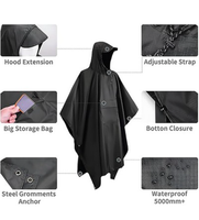 Imperméable unisexe léger et imperméable 3-en-1 avec logo personnalisé pour cadeaux promotionnels, voyages en extérieur, situations d'urgence, réutilisable et pliable