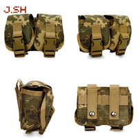 Pochette tactique JSH Molle 1000D en nylon imperméable camouflage pour grenades 14*6.5*10.5cm 0.125kg Double Frag Training Outdoor