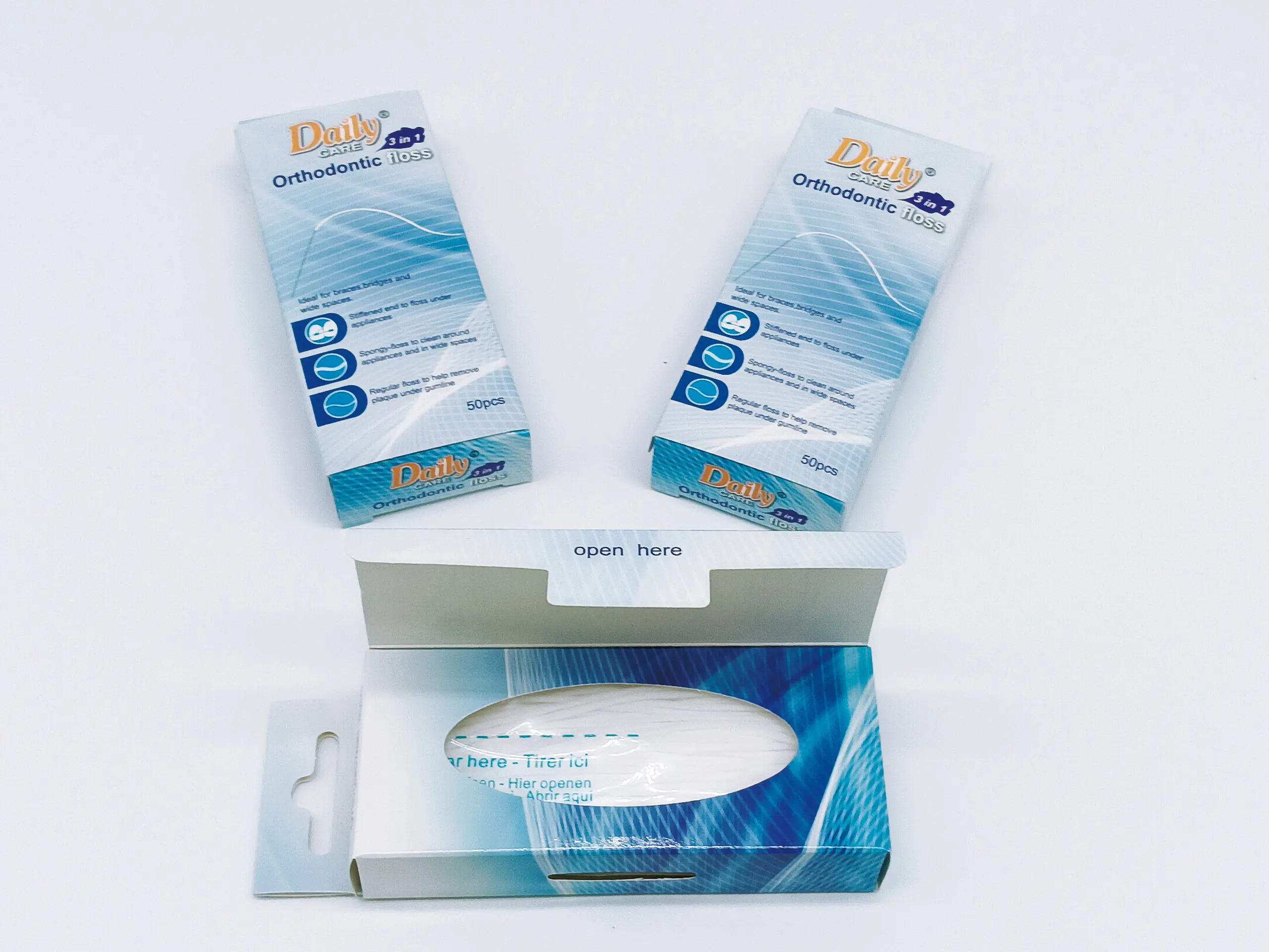 Orthodontic Two-stage Floss Super Menthol Wax Floss For Cleaning Braces.