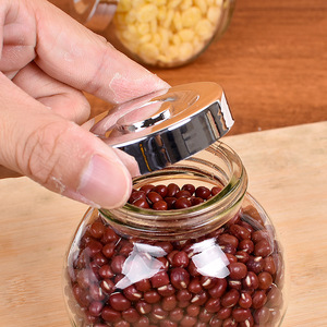 Frascos de Vidrio Transparentes para Almacenamiento, Redondos, Pequeños, con Tapa Metálica Hermética para Uso en la Cocina - Product Image 3