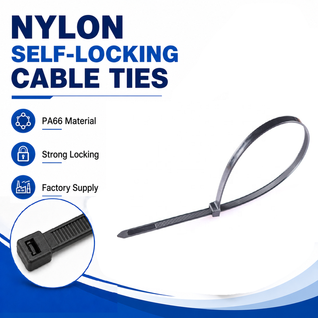 Black UV Resistant Cable Ties Nylon 66 Outdoor Zip Ties for Solar and Electrical