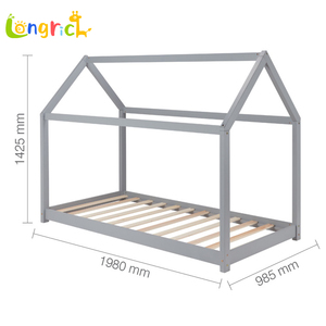 Cama Infantil <span class=keywords><strong>Montessori</strong></span> Moderna y Sencilla de Madera Maciza, Ajustable, Tamaño Completo, Camas de Madera Resistentes para Dormitorio o Sala de Estar - Product Image 4
