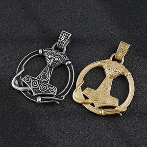 Nouveaux pendentifs vikings tendance de la mythologie nordique, totem de dragon, pendentif marteau de Thor, collier, accessoire viking - Product Image 3