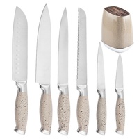 Porte-couteaux en forme de cuiseur à riz, modèle tendance, pour ensemble de couteaux de cuisine en acier inoxydable avec manche en anneau unique