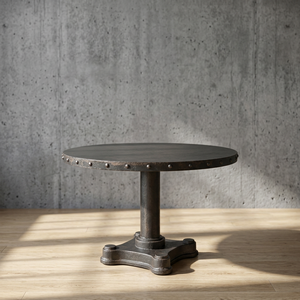 Mesa de Comedor Redonda Plegable de Hierro Fundido Estilo Industrial y Rústico, para 4 Personas, Ideal para Hoteles y Villas - Product Image 2