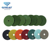 Tampons de polissage humides en diamant de 4 pouces, tampons en mousse de polissage personnalisables OEM pour le polissage du granit et du marbre, 100 mm