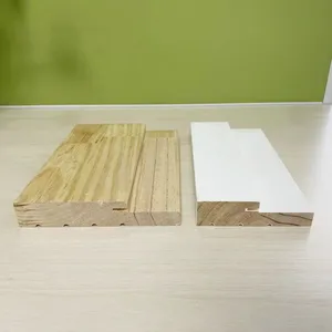 Chất Lượng Cao Thiết Kế Hiện Đại Duy Nhất Rabbet Nội Thất Gỗ Thông Khung Cửa Trắng Primed Với Ngón Tay Doanh Kỹ Thuật - Product Image 4