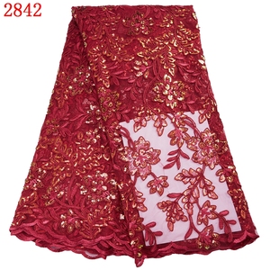 Nuovo Design 2842: Tessuto in Pizzo Africano con Paillettes e Ricami per Abiti da Sera di Lusso da Donna - Product Image 5