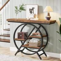 Table basse convertible moderne et durable pour salon, table d'appoint étroite à 3 niveaux avec rangement, structure en bois et métal, style minimaliste moderne