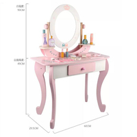Table de maquillage pour enfants, ensembles de maquillage pour filles, kit de maquillage, jouets pour filles, table de maquillage en bois