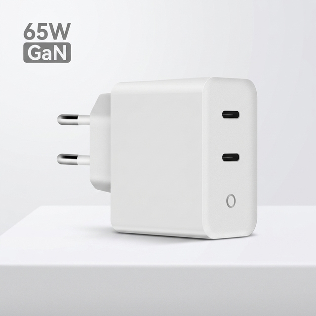 2027 Trending Tech Product Eu Wall Plug Dual Usb c Ports 5v 9v 12v 15v 20v Type c Pd Gan Fast Power Adapter and Charger 65w Doc
