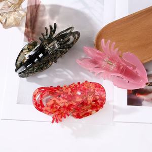 Pinces à cheveux en acrylique design, motif animaux, colorées, mignonnes, dinosaures, tendance, 8,2 cm, pour femmes et filles, accessoires pour cheveux - Product Image 4
