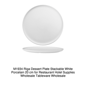 Assiette à dessert empilable M1934 Riga en porcelaine blanche 20 cm pour restaurants, hôtels, fournitures de gros, vaisselle en gros - Product Image 2