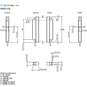 Grille de réception et d'émission de lumière infrarouge SICK SLG10S-010SAR21D10, 40 à 4900 mm, pour automatisation industrielle - Product Image 1