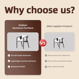 Sillón Moderno de Aluminio para Exteriores con Tela Impermeable y Espuma de Secado Rápido para Villas, Terrazas, Restaurantes, Cafés y Salones al Aire Libre - Product Image 3