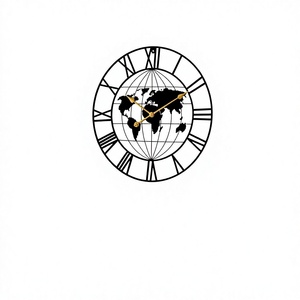 Horloge murale silencieuse moderne en métal et quartz, décorative, noir et or, anniversaire, contemporaine, minimaliste, sonnerie horaire - Product Image 1