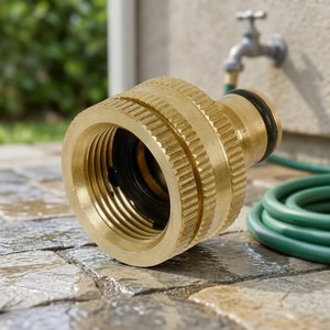 Conector Rápido de Latón Dorado para Manguera, Adaptador de Grifo Roscado de 3/4" para Jardín con Conexión Instantánea, Ecológico - Product Image 3