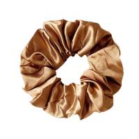 Grosir ikat rambut warna polos Jumbo elegan Scrunchies hitam sutra Satin Scrunchies untuk anak perempuan wanita