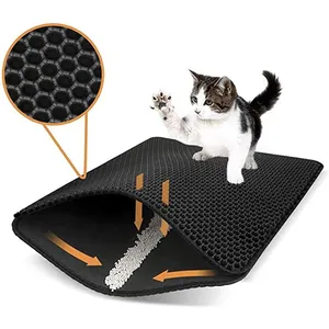 MSD-ZC001 de arena impermeable para gatos, estera de doble capa antideslizante con diseño de panal de abeja, personalizada, fácil de limpiar, EVA