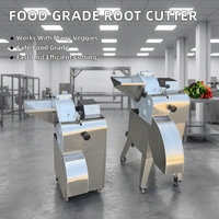 Industriële voedselveilige multifunctionele wortelgroentesnijmachine, elektrische aardappel-wortelsnijder en -snijmachine voor fruit en groenten