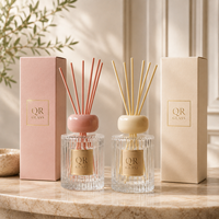 Bouteille en verre vide de 120 ml pour diffuseur de parfum à bâtonnets, personnalisée, de luxe, rose et noire