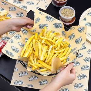 Papier d'emballage pour hamburger personnalisé écologique, papier d'emballage jetable résistant à l'huile pour les frites, les plats à emporter, les restaurants de restauration rapide - Product Image 2