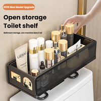 Étagère de rangement pour toilettes en fer épaissi, organisateur de salle de bain sans perçage, antirouille, pour usage domestique