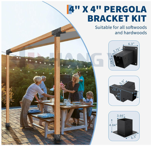 Vigas de fácil instalación para pérgolas y gazebos de patio con base de poste de pérgola, para accesorios de muro cortina - Product Image 4