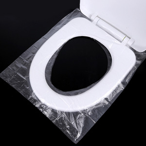 Couvre-siège de toilette jetable portable et sécuritaire, 50 pièces, <span class=keywords><strong>pour</strong></span> les voyages/camping, salle de bain, papier toilette portable, coussin de siège - Product Image 6