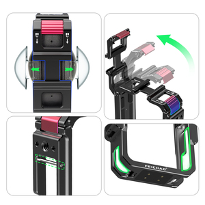 Kit de support de <span class=keywords><strong>charge</strong></span> magnétique pour DJI OSMO 360, <span class=keywords><strong>cage</strong></span> de protection métallique à dégagement rapide, griffe porte-accessoire, interface 1/4 pouce, léger, pour vélo et vlog - Product Image 4