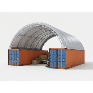 Bâtiment dôme industriel en métal et PVC 40x60 pieds, certifié CE - Résistance au vent 110 km/h, résistance à la neige 0,5 KN/m² pour entrepôt de stockage intensif et <span class=keywords><strong>garage</strong></span> automobile - Product Image 5