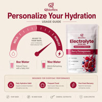 Poudre d'électrolytes personnalisée Qbioflex OEM/ODM sans gras avec électrolyte de sodium, poudre d'hydratation, complément alimentaire