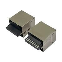 Bouclier de type à souder 8P8C jack rj45 jack modulaire magnétique poe 8pin socket rj45 connecteur femelle led ethernet connecteur rj45