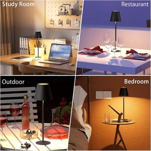 Lámpara Nocturna LED Nórdica Moderna al por Mayor, IP54 Impermeable para Exteriores, 3 Colores, Regulable sin Escalonamientos, Inalámbrica y Portátil - Product Image 4