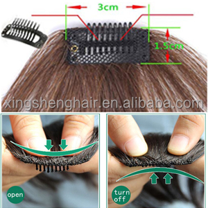 Perruque de cheveux humains noirs et bruns pour femmes Perruque de cheveux naturels à franges Extension de cheveux à clipser - Product Image 6