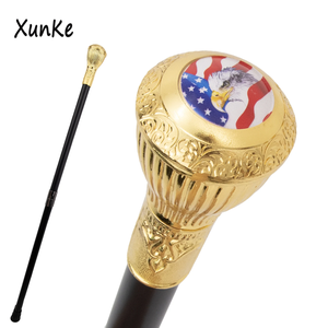 Bâton de marche en alliage d'or luxueux pour gentleman avec motif américain cadeau d'anniversaire de voyage en plein air à la mode et portable - Product Image 6