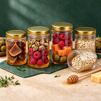 Pot en verre polyvalent transparent de 100 ml, 180 ml, 220 ml, 280 ml, 380 ml, 500 ml, 750 ml pour confiture, cornichons, épices, miel avec couvercle à vis en métal