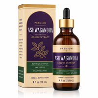 Extrait liquide d'Ashwagandha OEM 600mg avec L-Théanine pour la clarté mentale et la gestion du stress – Gouttes bien-être en gros