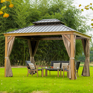 Pavillon d'ombrage <span class=keywords><strong>de</strong></span> cour extérieure Pavillon europé<span class=keywords><strong>en</strong></span> <span class=keywords><strong>en</strong></span> <span class=keywords><strong>bois</strong></span> Tente <span class=keywords><strong>de</strong></span> <span class=keywords><strong>jardin</strong></span> Gazebo <span class=keywords><strong>Petit</strong></span> <span class=keywords><strong>bois</strong></span> aux quatre coins du nouvel acier aluminium - Product Image 6