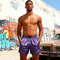 QUICKSHOW Personnalisé Blanc Métal Nylon Hommes Shorts De Boxe Léger 5 Pouces Shorts Hommes Athlétique Flowy Active Training Shorts pour Hommes