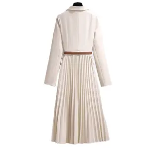 2024 Wholesale Formal Fashion Stylish Long Sleeve Brazer Dress High Quality Maxi Dress