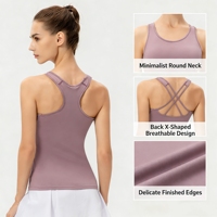Damen Sport-Tanktop für Intensives Training Yoga Laufen Fitness - Atmungsaktiv Leichtgewichtig Kompression Schnelltrocknend Vier-Wege-Stretch