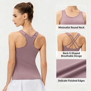 Camiseta Deportiva para Mujer, para Entrenamiento Intenso, Yoga, <span class=keywords><strong>Running</strong></span>, Fitness, Transpirable, Ligera, Compresión, Secado Rápido, Elástica en Cuatro Direcciones - Product Image 1