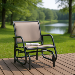 Sillón moderno de hierro para exteriores con brazos, ideal para camping, pesca y uso en el jardín. - Product Image 2