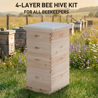 SP 4-Schichtige Holz-Langstroth-Bienenstöcke, Bienenwachs-beschichtet, ohne Rahmen & Grundplatten, Neue Imkereiausrüstung für den Farmgebrauch