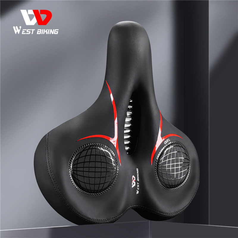 Велосипедное удлиненное седло WEST BIKING, удобное водонепроницаемое амортизирующее седло для горного велосипеда