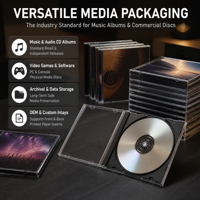 Zwarte basis, transparante hoes, CD-jewelcase, beschermende opbergdoos voor audiogeschenken en media-organisatie