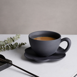 YST ceramica fabbrica moderna porcellana nera ceramica tazza <span class=keywords><strong>da</strong></span> caffè piattino hotel ristoranti tazza caffè Espresso tazza di caffè - Product Image 4