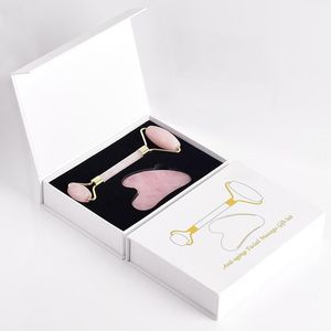 Jade Roller para cara y Gua Sha Set-Rose Quartz Roller-100% Natural Jade Stone para antienvejecimiento - Product Image 2